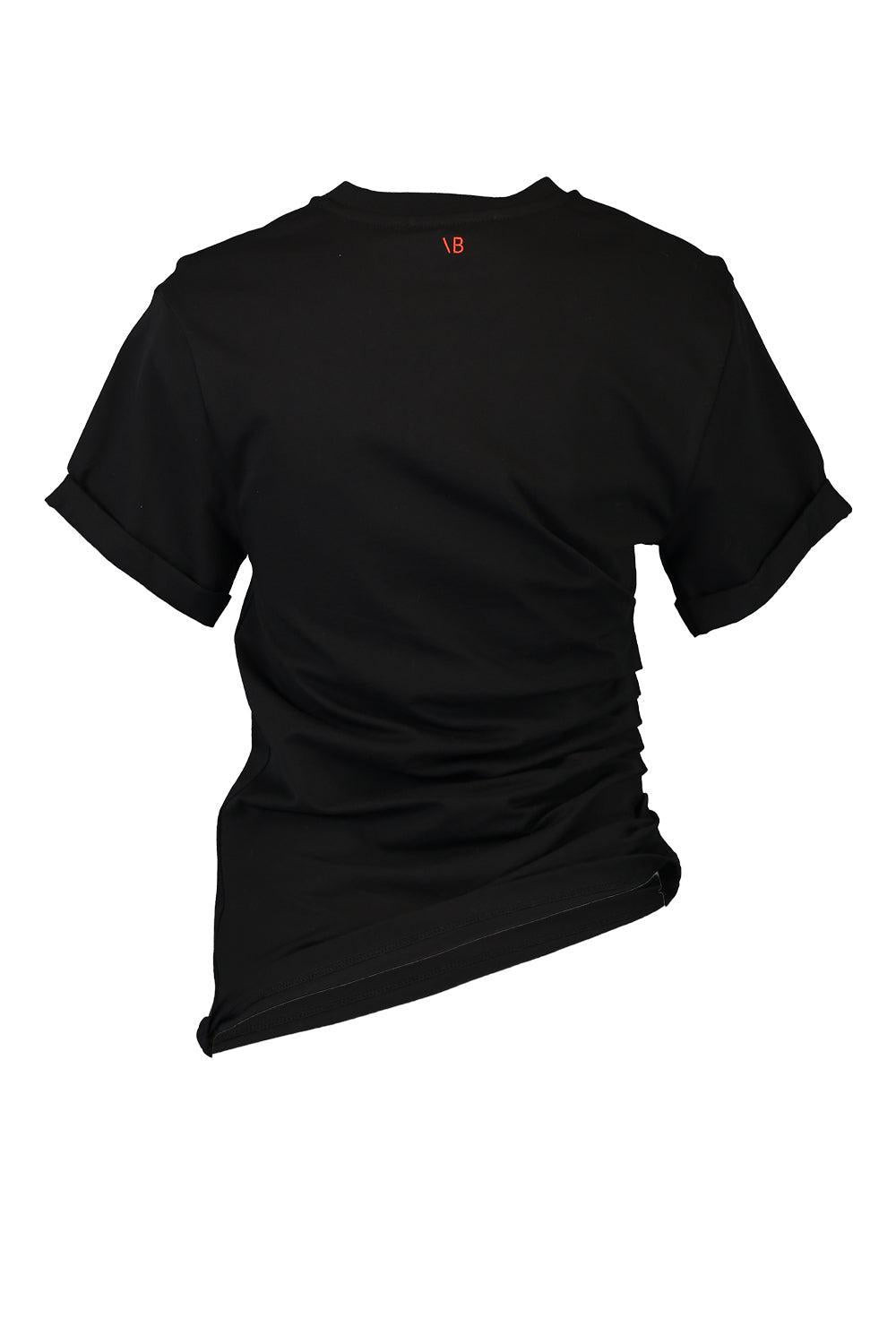 Gathered T-Shirt - Black - 5