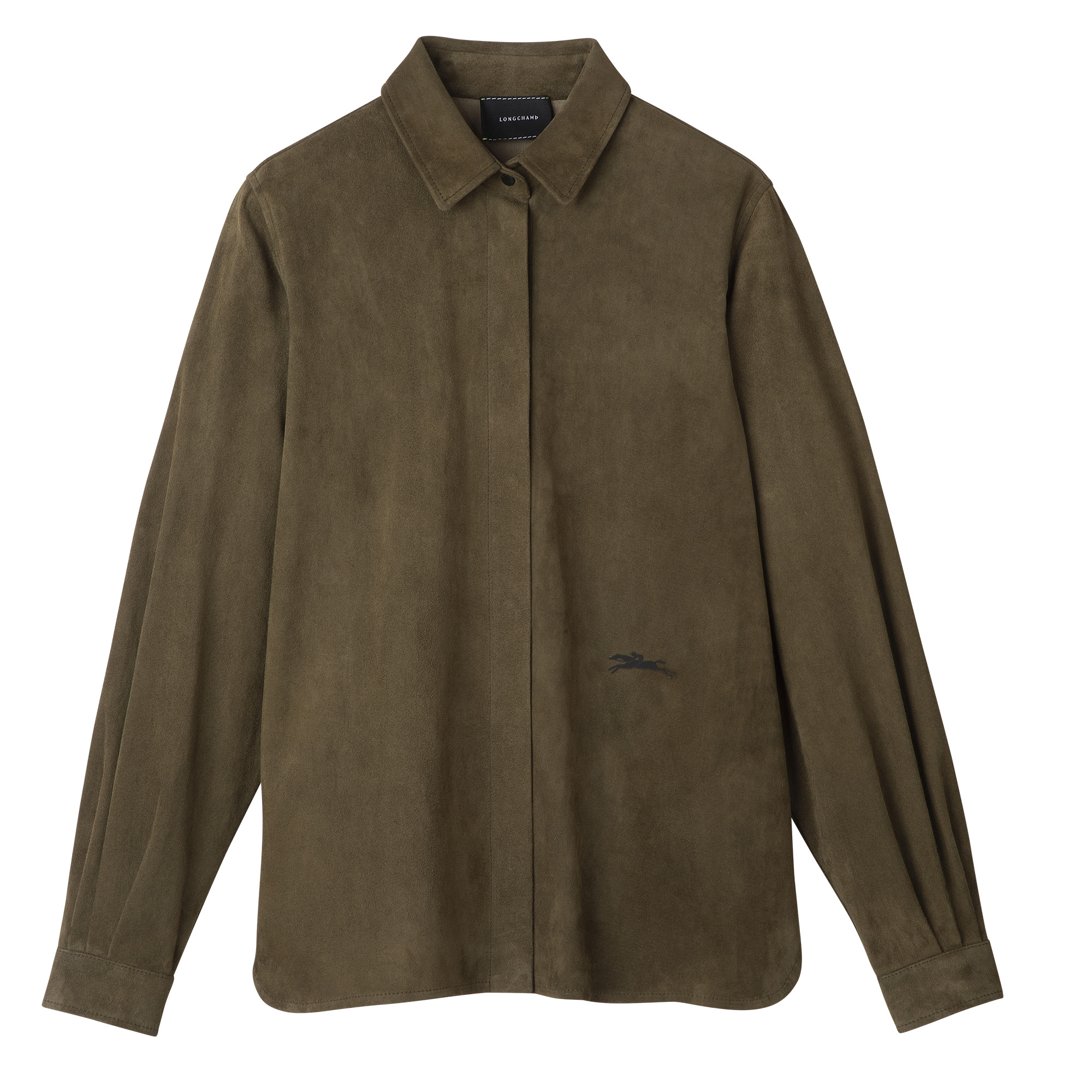 Straight leather shirt Khaki - Leather - 1