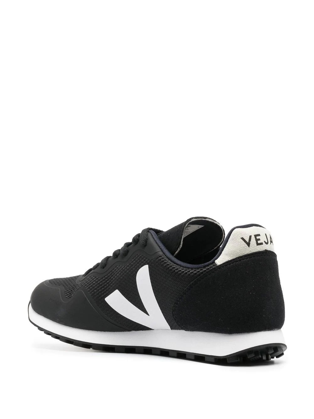 panelled low-top lace-up sneakers - 3