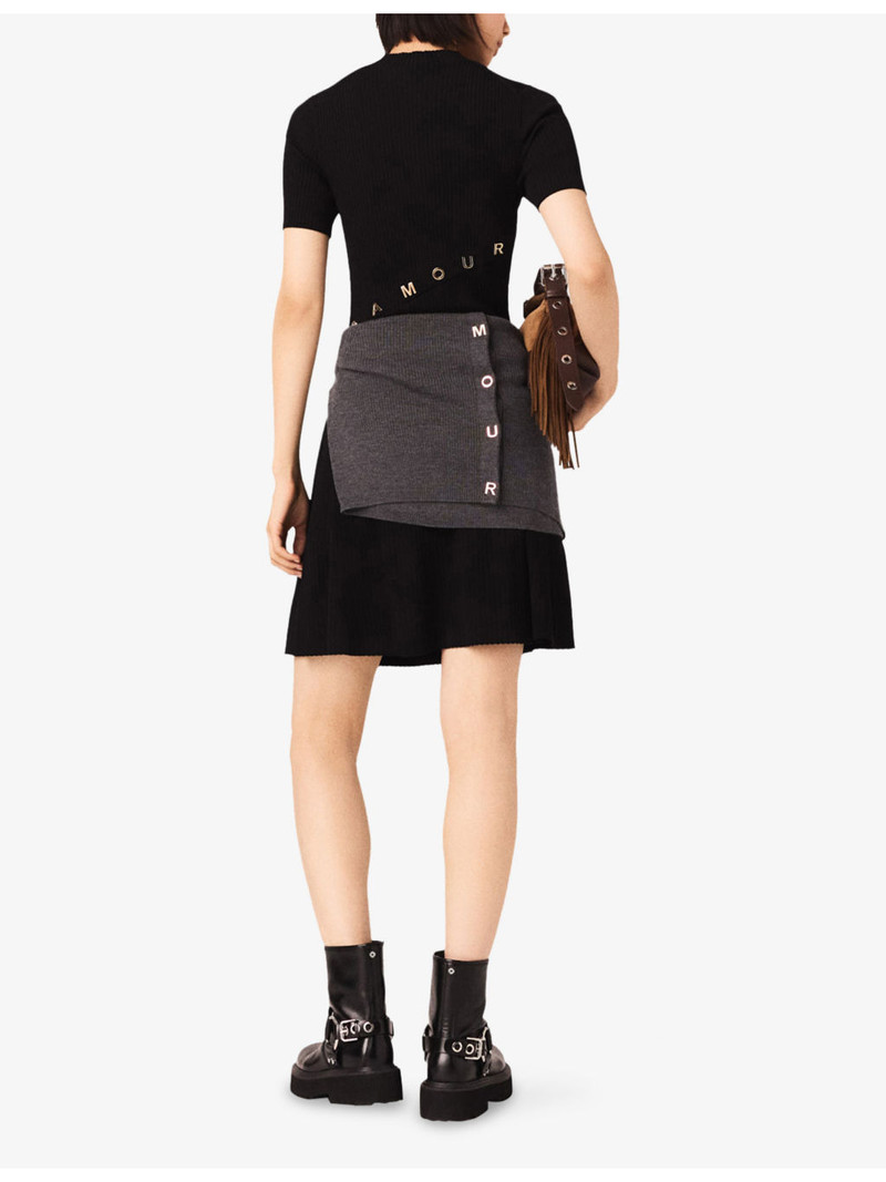 Short Button-Embellished Stretch-Knit Mini Dress 4