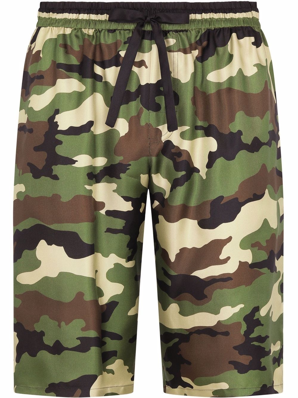 camouflage silk drawstring-waist shorts - 1