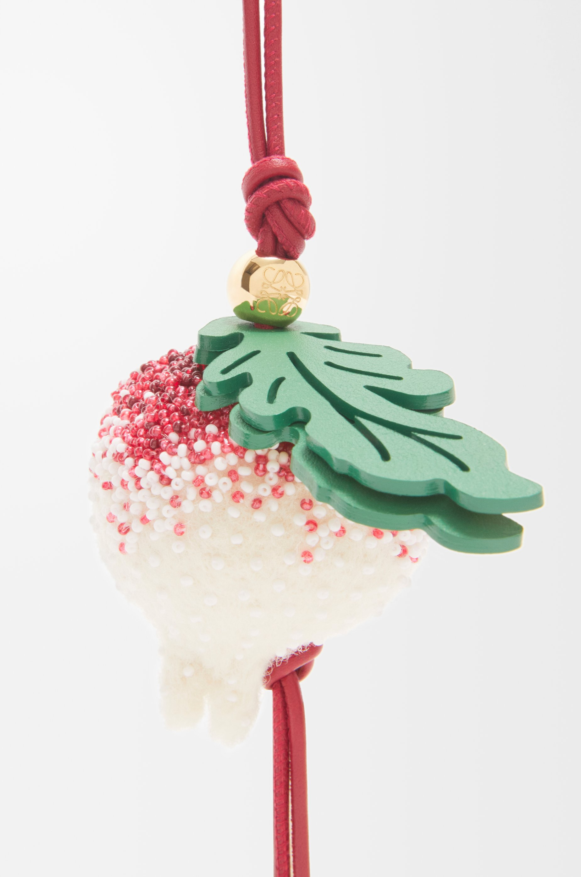 Radish charm in beaded felt - 2