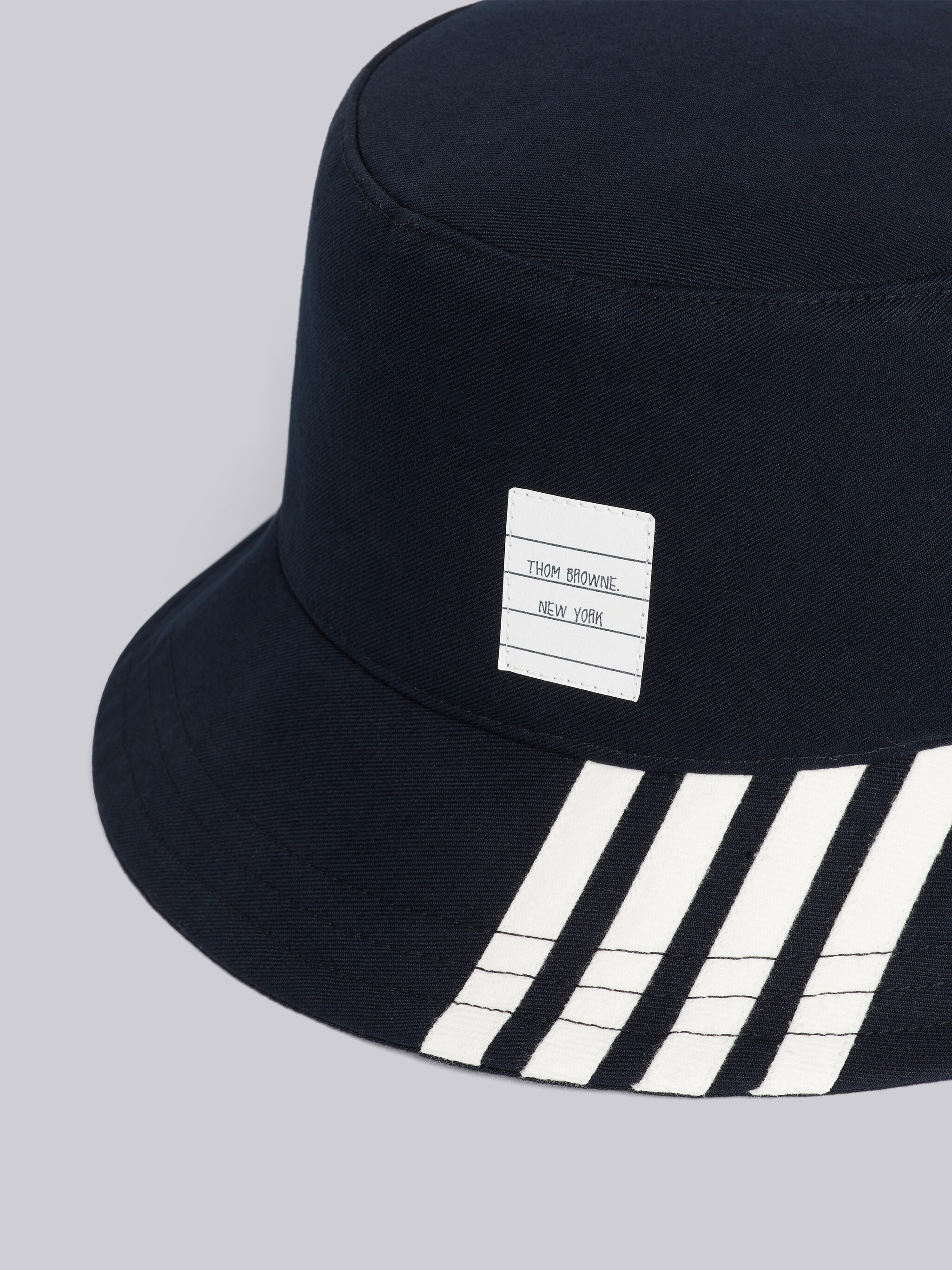 Navy Cotton Suiting Engineered 4-Bar Bucket Hat - 2
