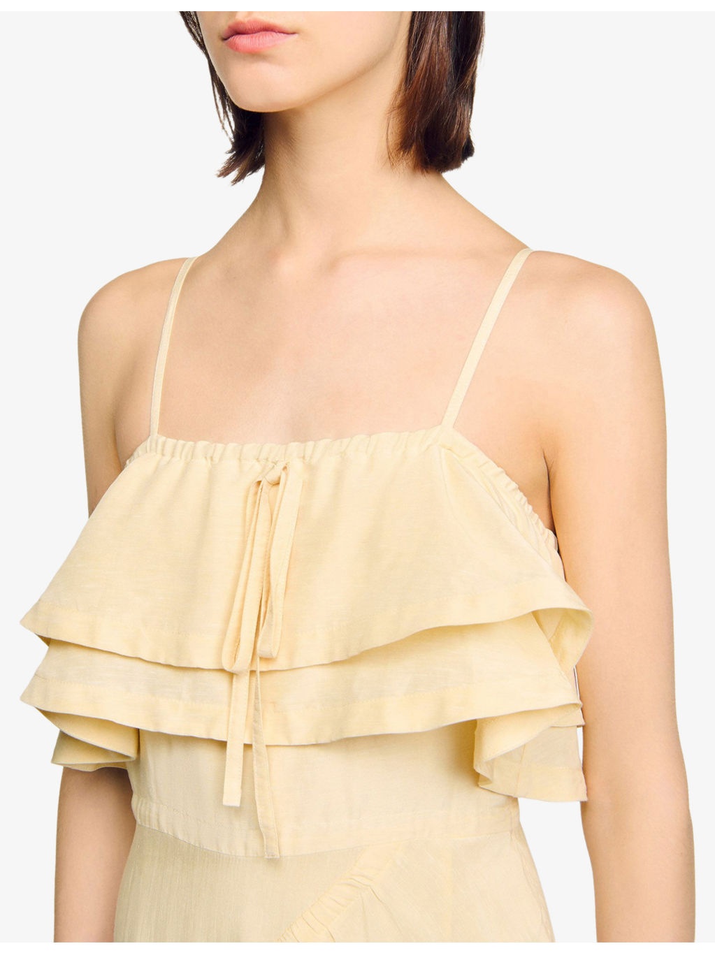 Ruffled Sleeveless Linen-Blend Maxi Dress - 5