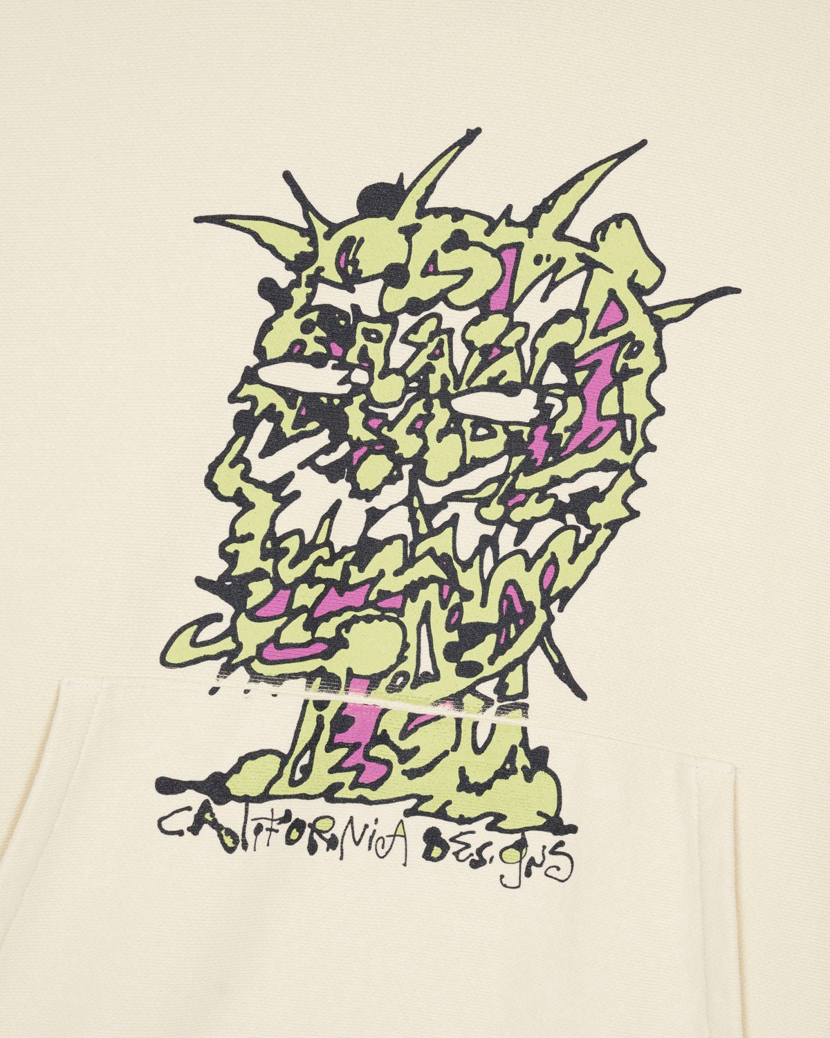 Scrambled Head Hoodie - Natural - 2