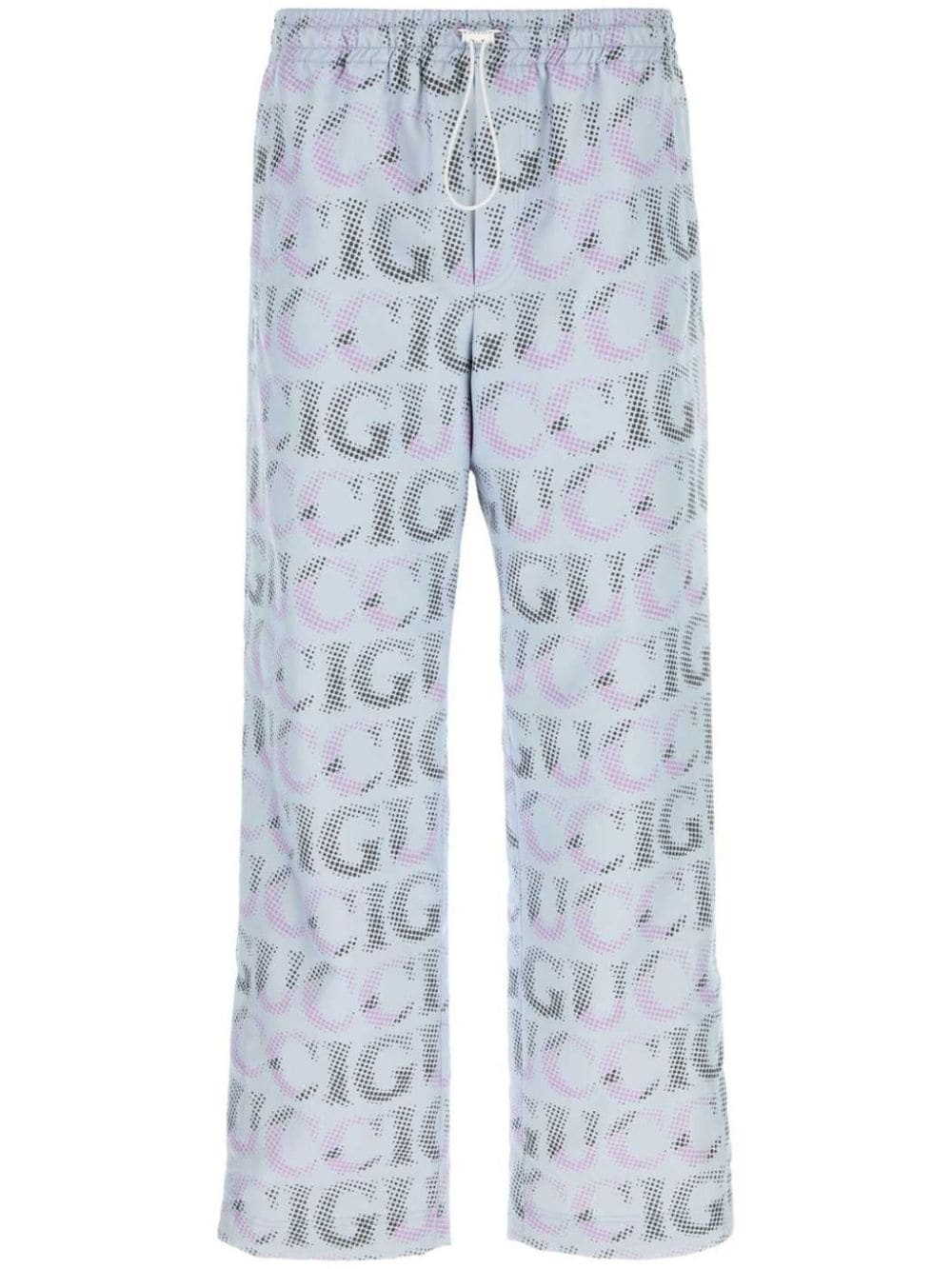 logo-print straight-leg trousers - 1