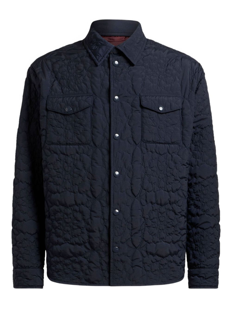 quilted floral-pattern overshirt 1