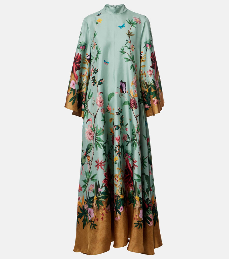 Magnifico floral silk twill maxi dress 1