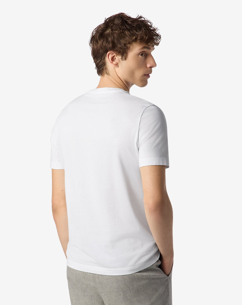 White crew neck cotton jersey t-shirt 3