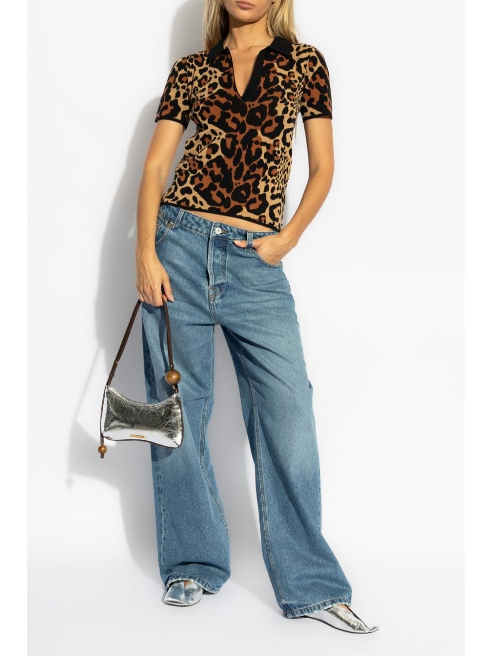 leopard-print knitted top - 2