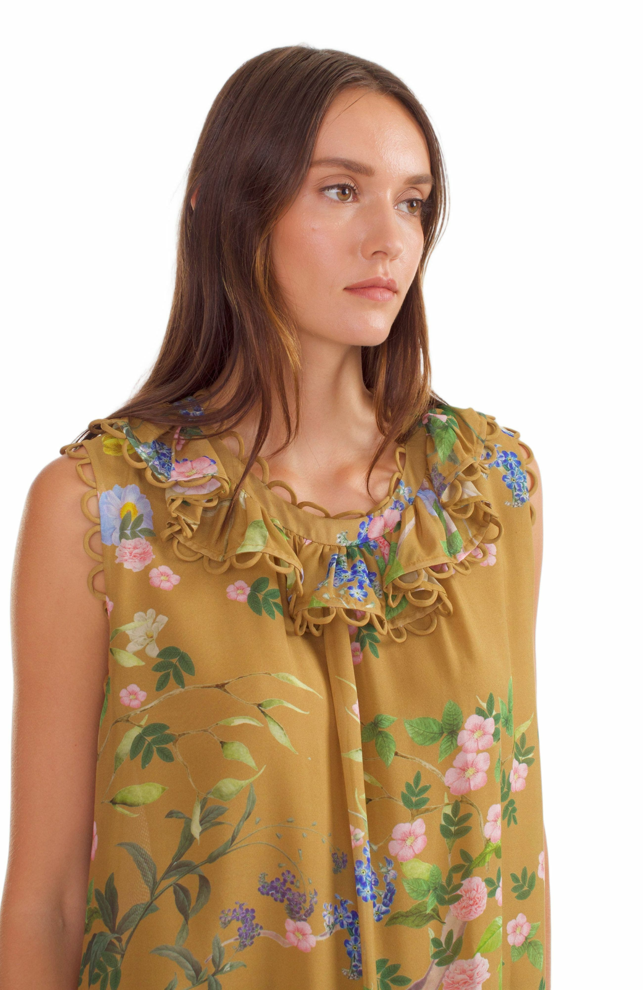 Cynthia Rowley Lilie Silk Dress in Golden Floral at Nordstrom - 4
