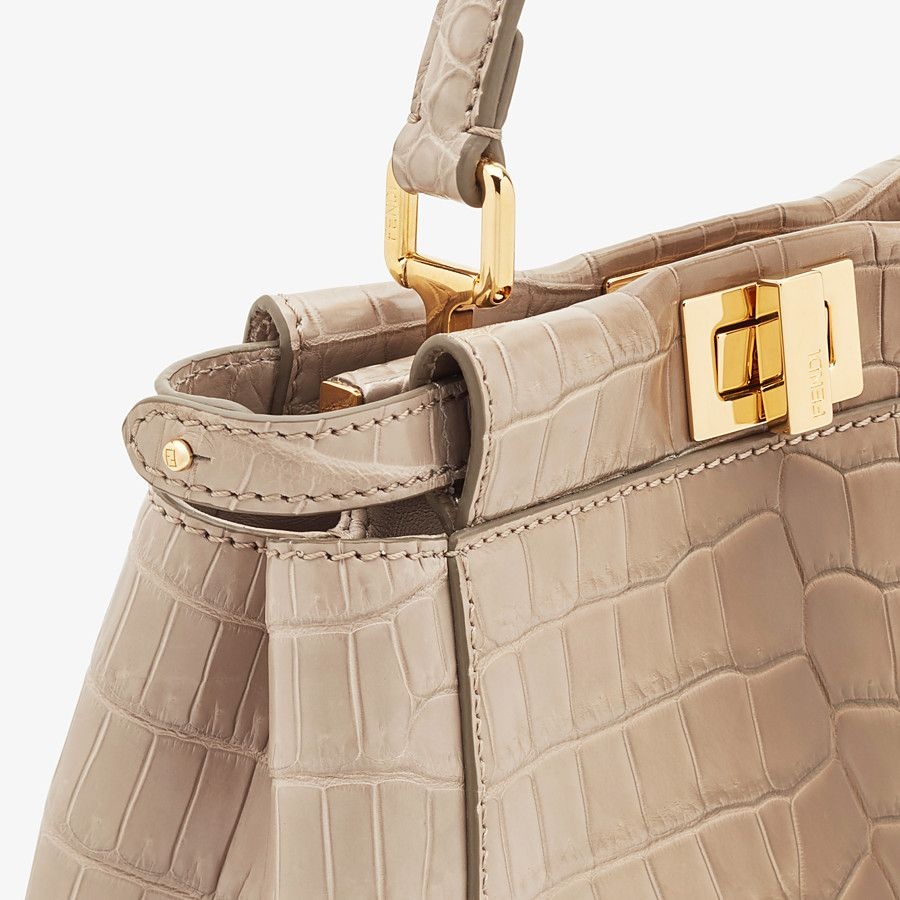 Beige crocodile bag - 5