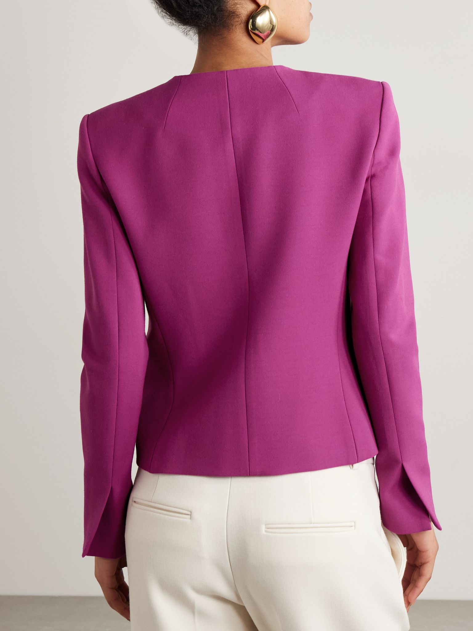 Stretch-wool jacket Magenta - 3