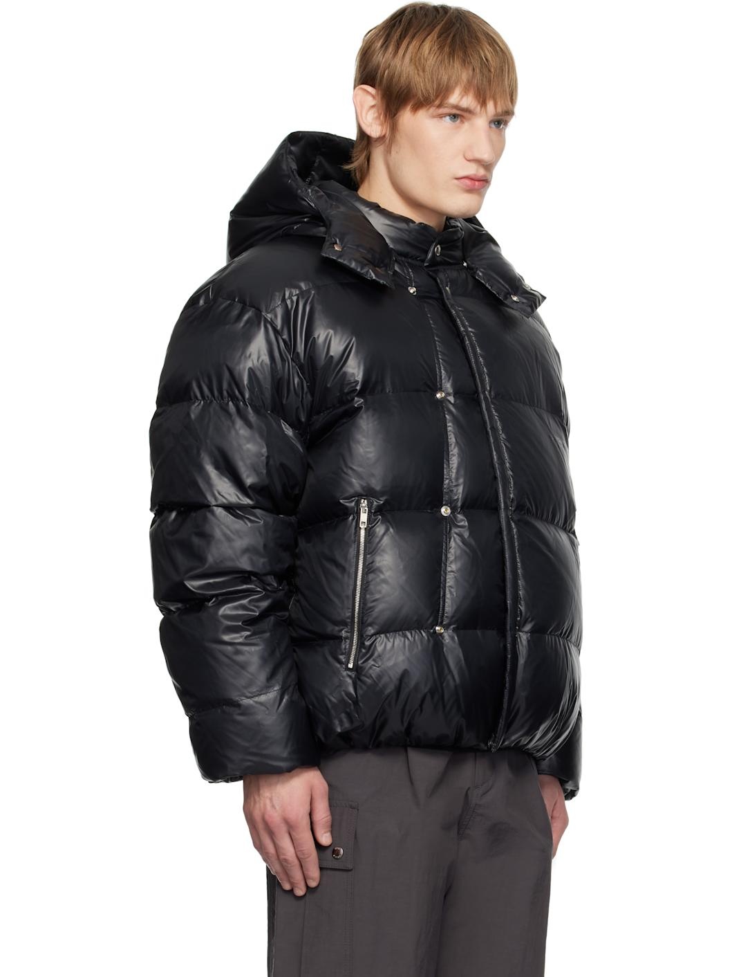 Black Hood Goose Down Jacket - 2