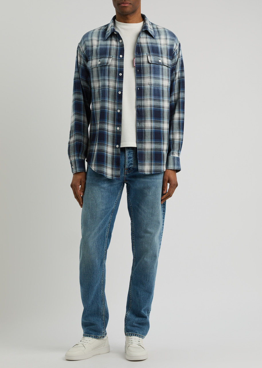 DSQUARED2 Plaid-print Distressed Cotton Shirt - 4