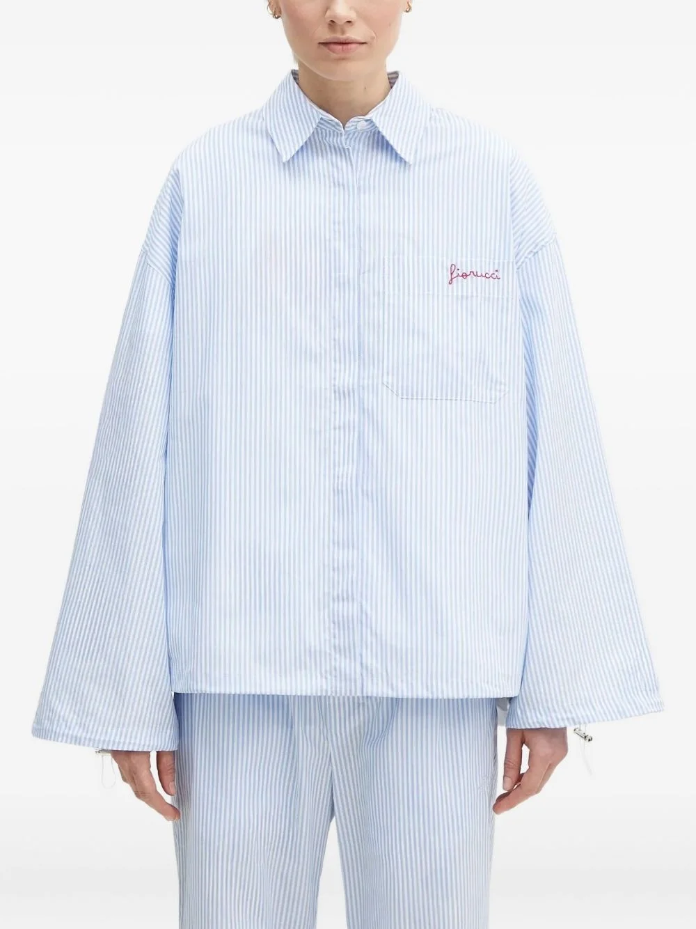 striped embroidered shirt - 1