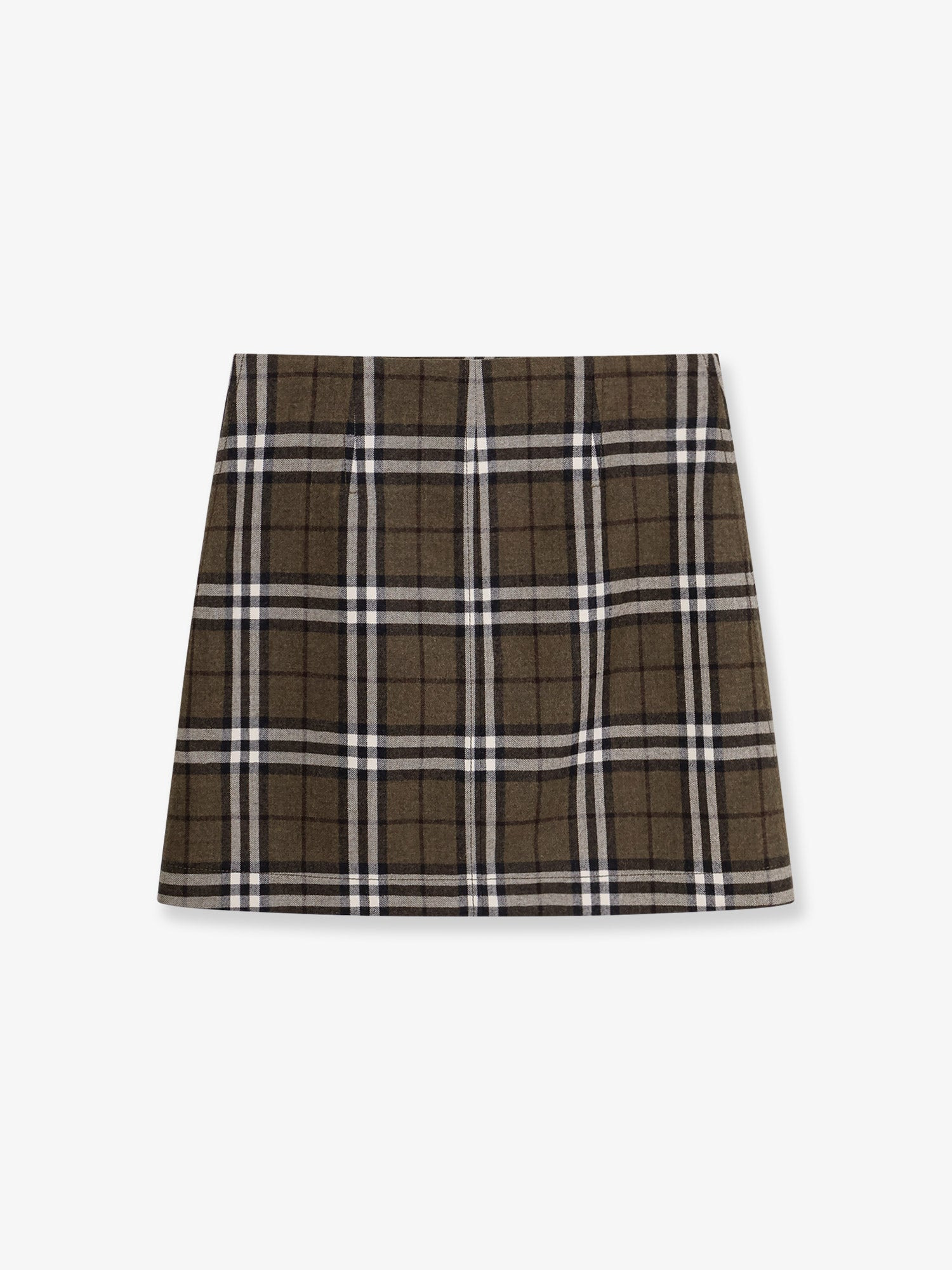 Virgin Wool Skirt With Burberry Check Print - 2
