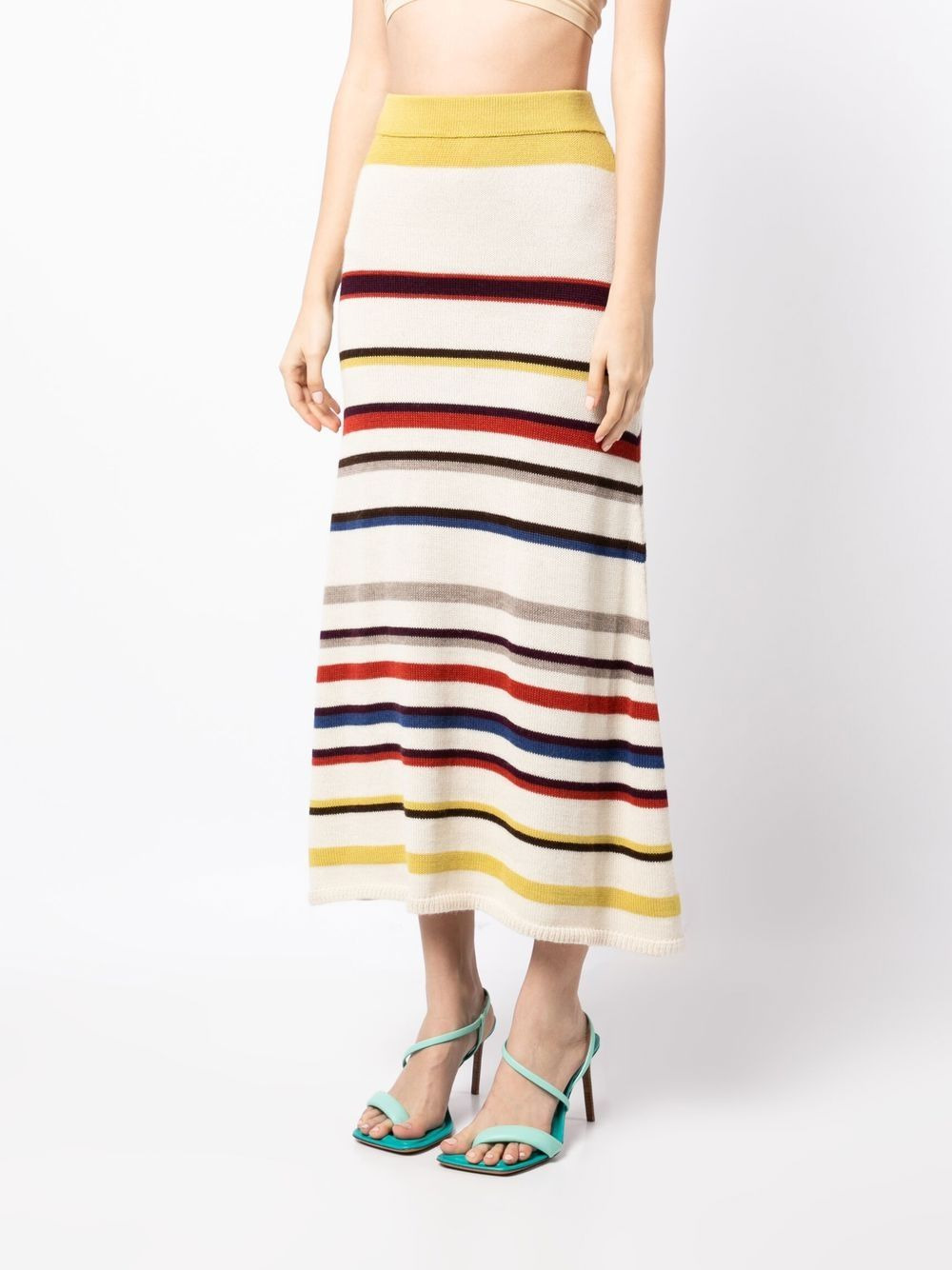 striped knit midi skirt - 3