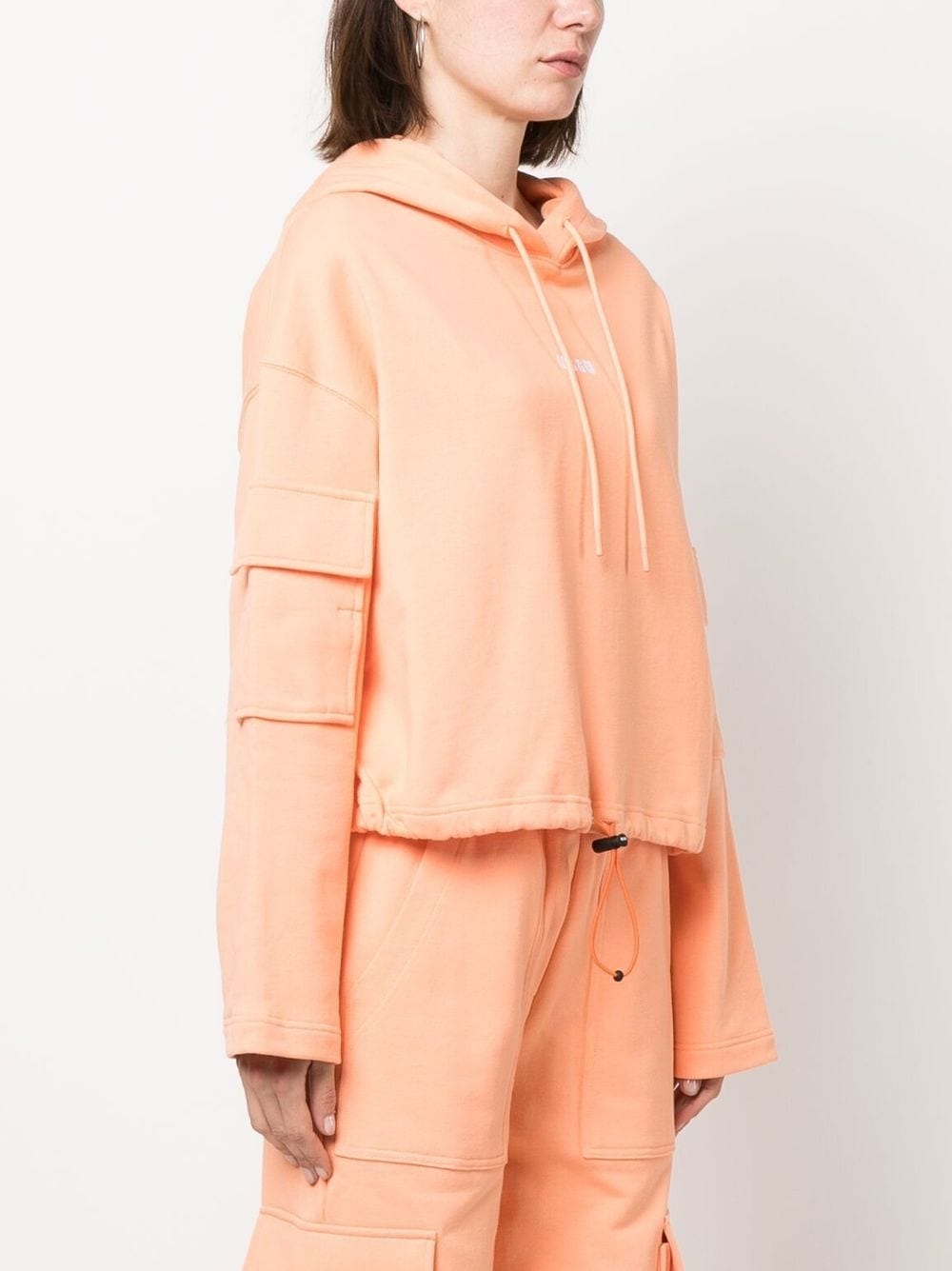logo-print cotton hoodie - 3
