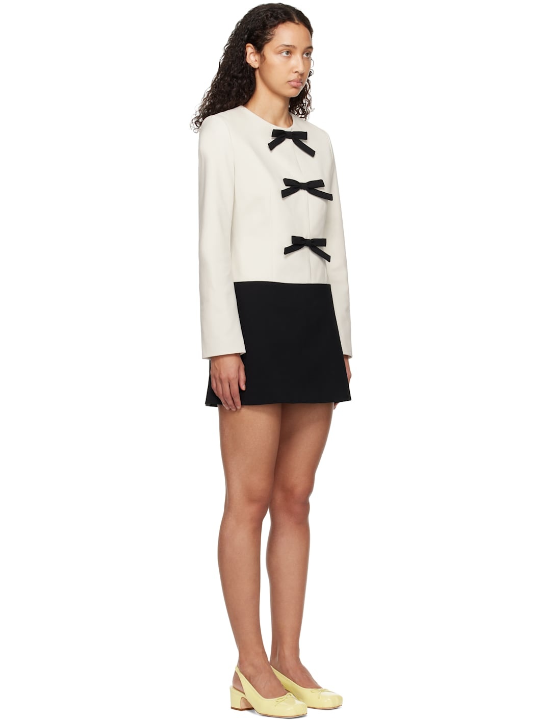 Black & Off-White Chibu Minidress - 2