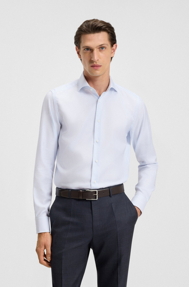 NON-IRON SLIM-FIT SHIRT IN STRUCTURED COTTON 2