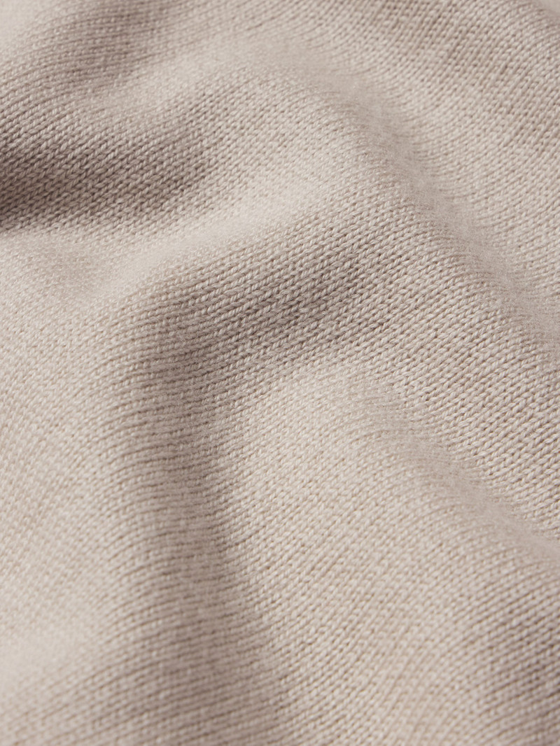 FRAME Silk Blend Polo Sweater in Grey Beige outlook