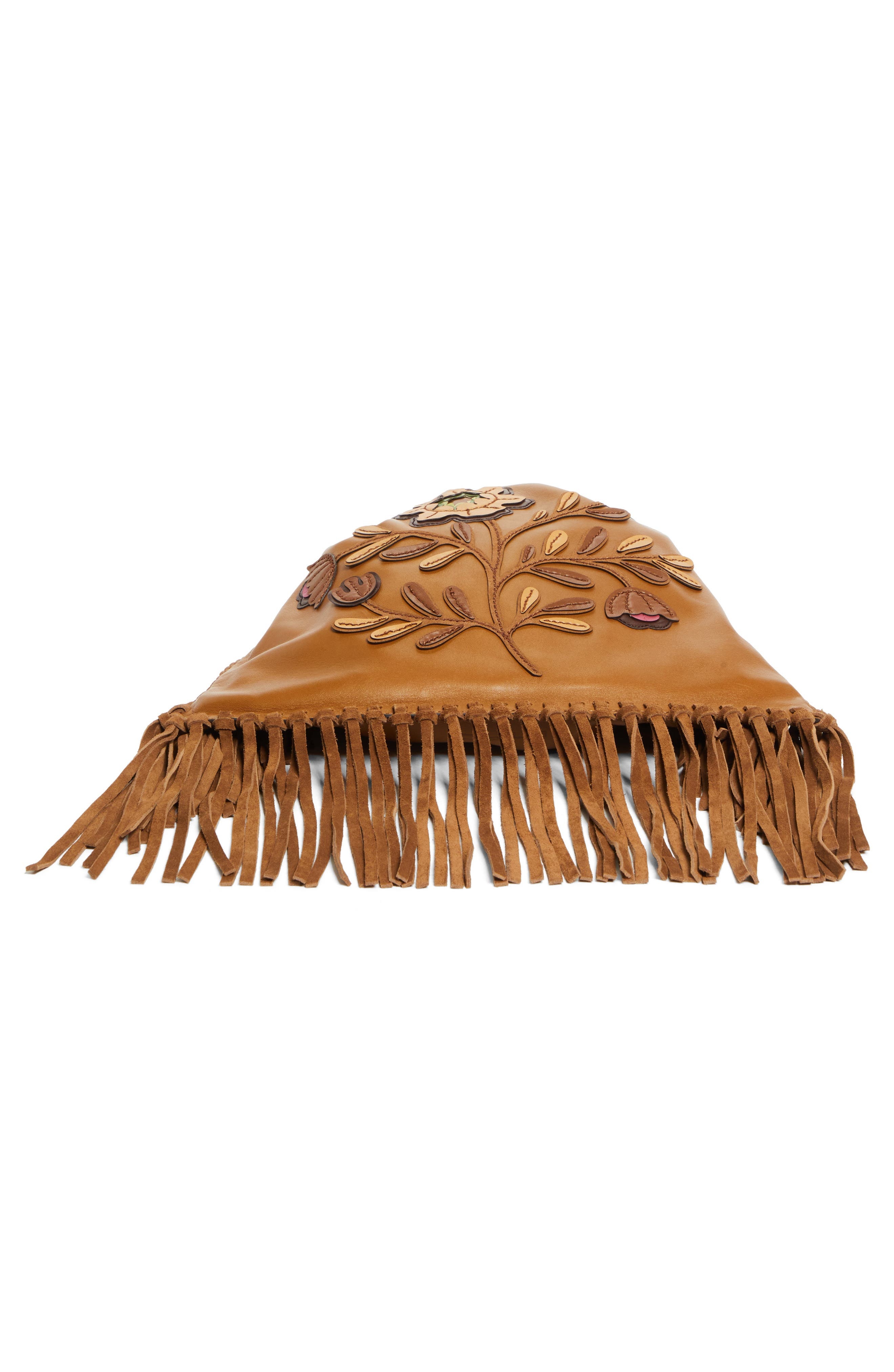 Etro Kalispera Embroidered Fringe Leather Shoulder Bag in M0180 Dark Brown at Nordstrom - 7