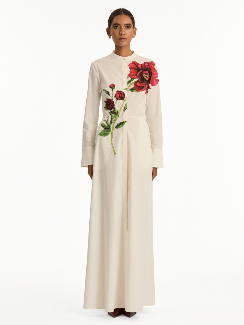 Oscar de la Renta PEONY COTTON POPLIN MAXI DRESS outlook