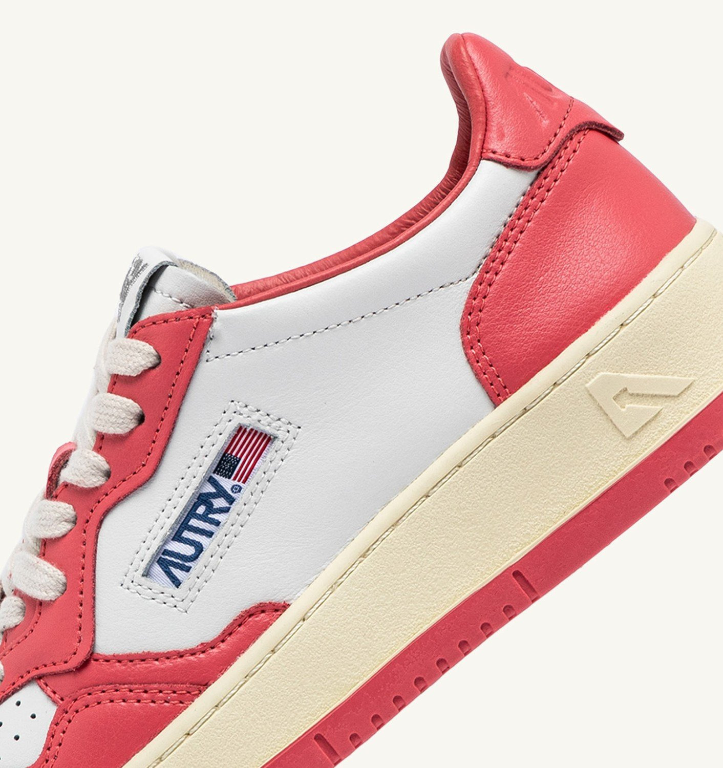MEDALIST LOW BICOLOR SNEAKERS IN WHITE AND TEAROSE LEATHER - 7