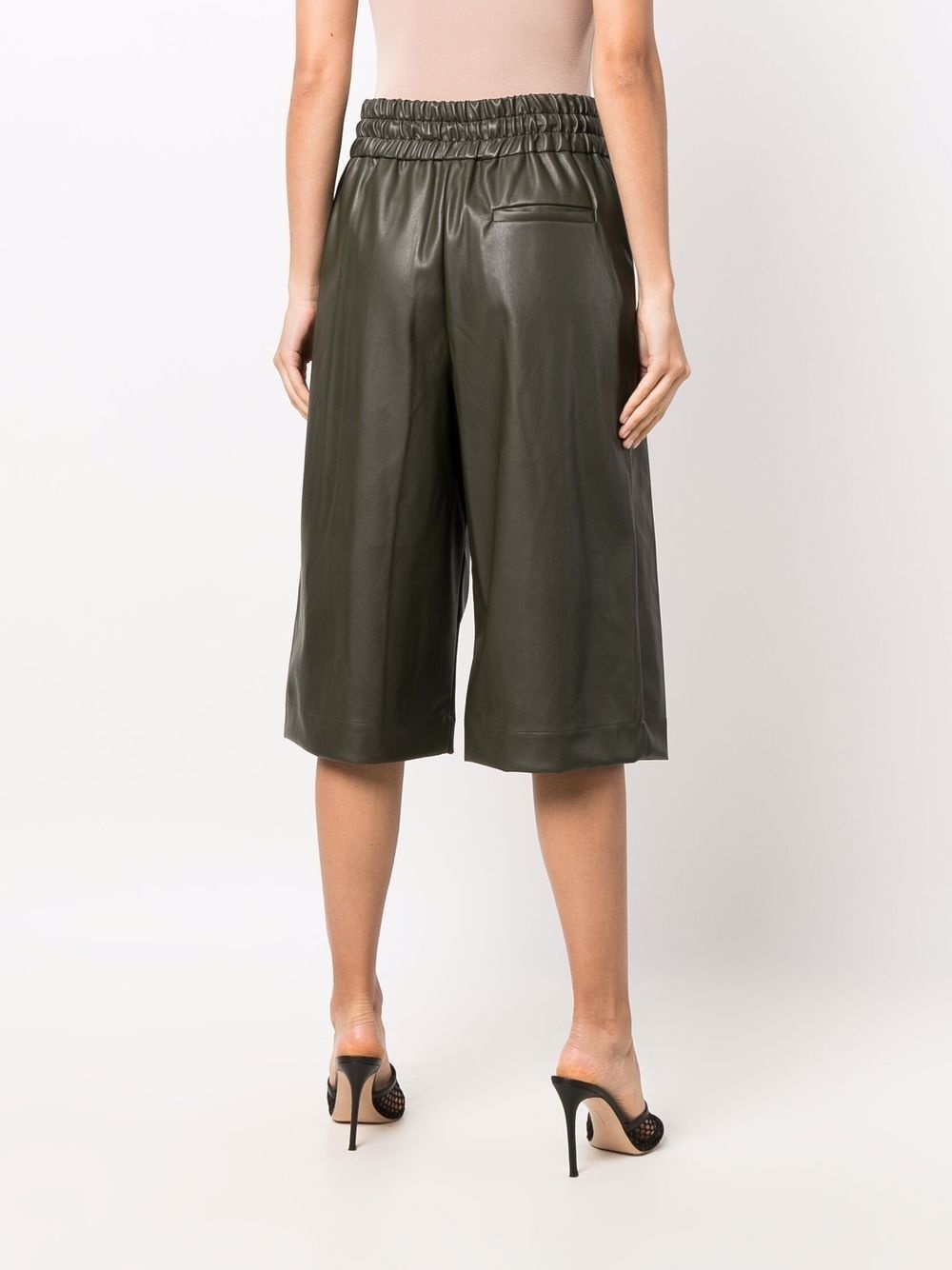 vegan leather box-pleat culottes - 4