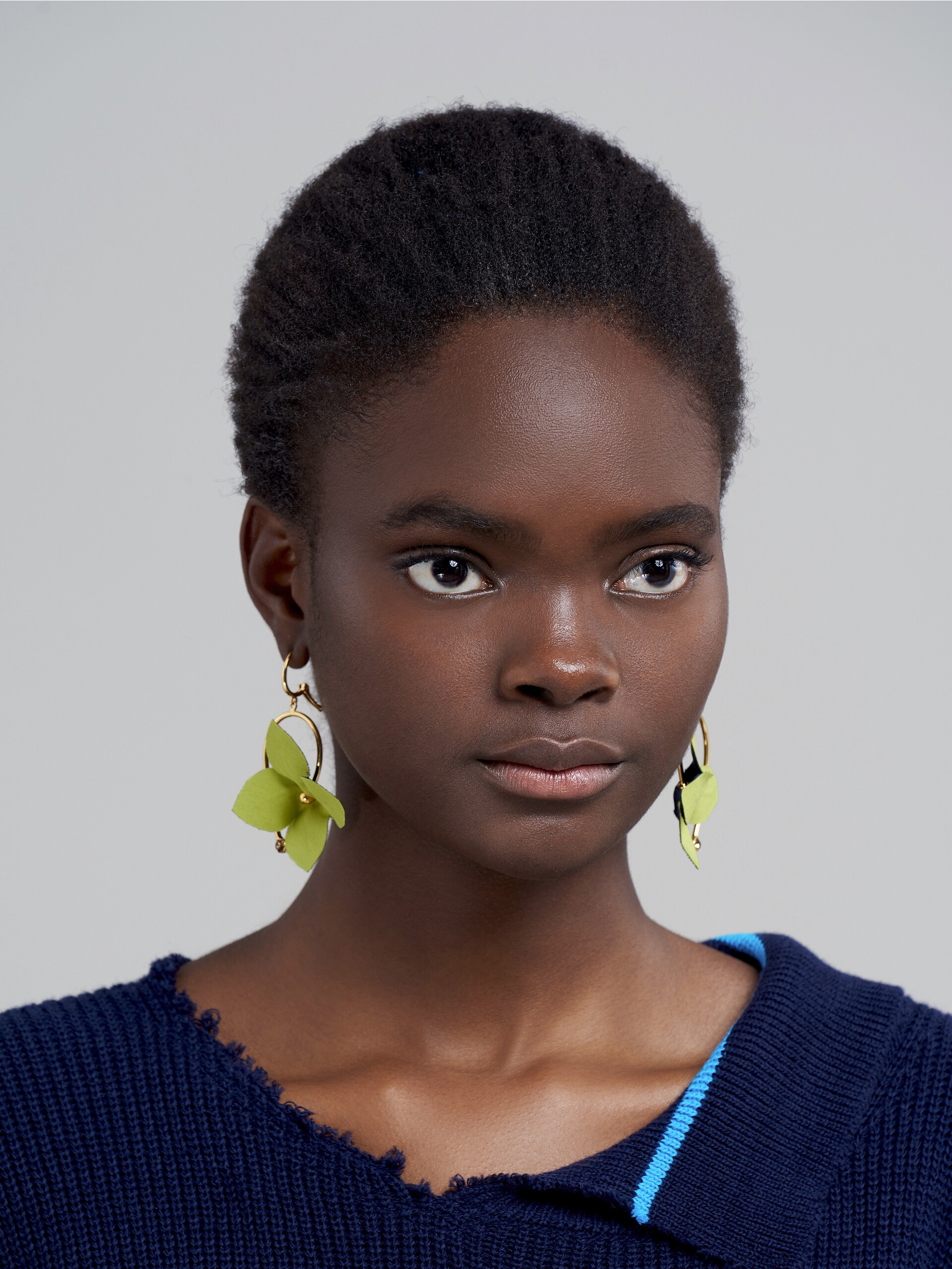 BI-COLOURED COTTON FLOWER FLORA EARRINGS - 2