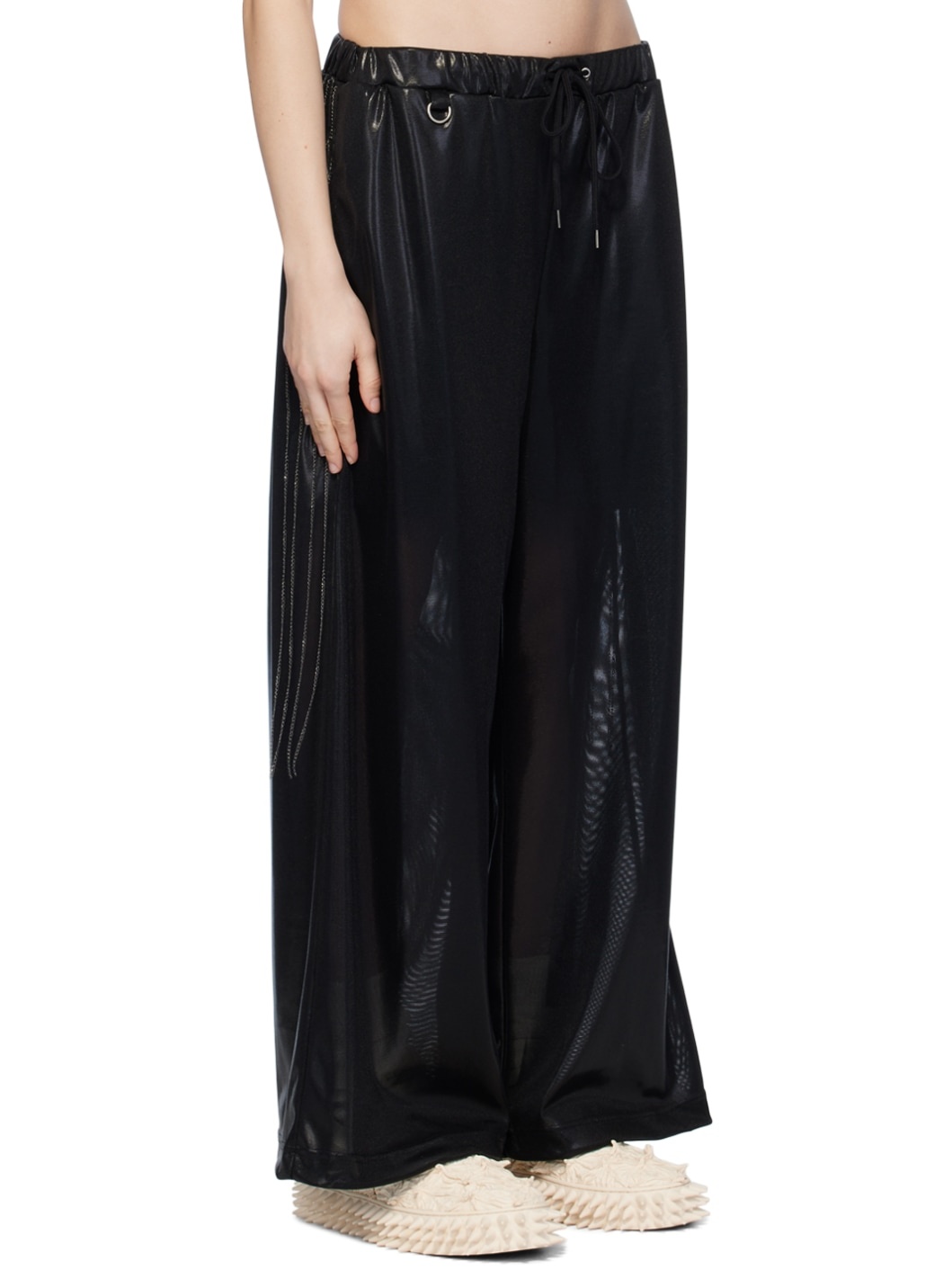 Black Curb Chain Lounge Pants - 2