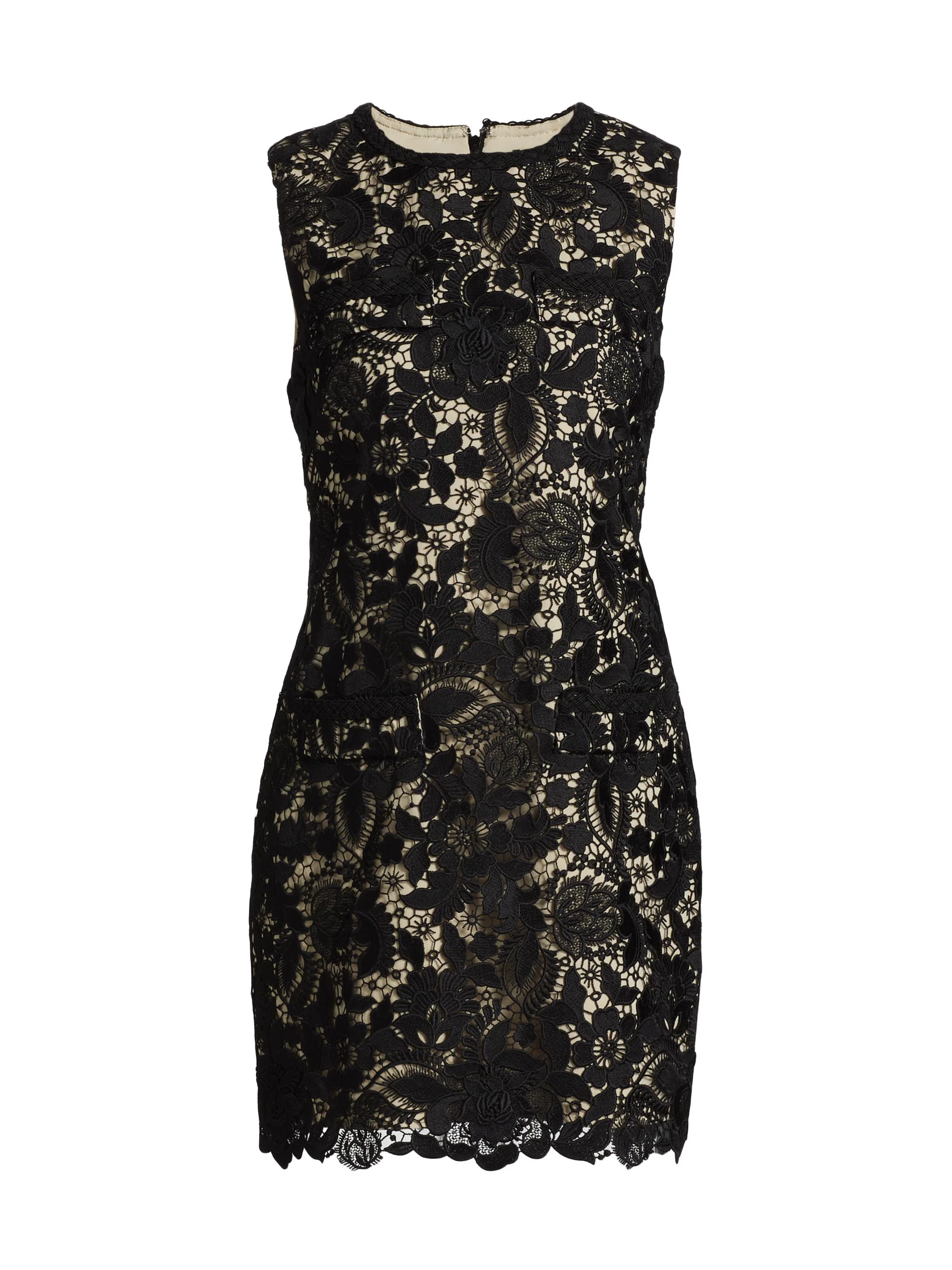 Women's Garden Lace Sheath Minidress - Black - 1