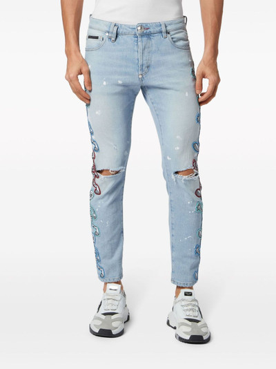 PHILIPP PLEIN Skully Gang low-rise skinny jeans outlook