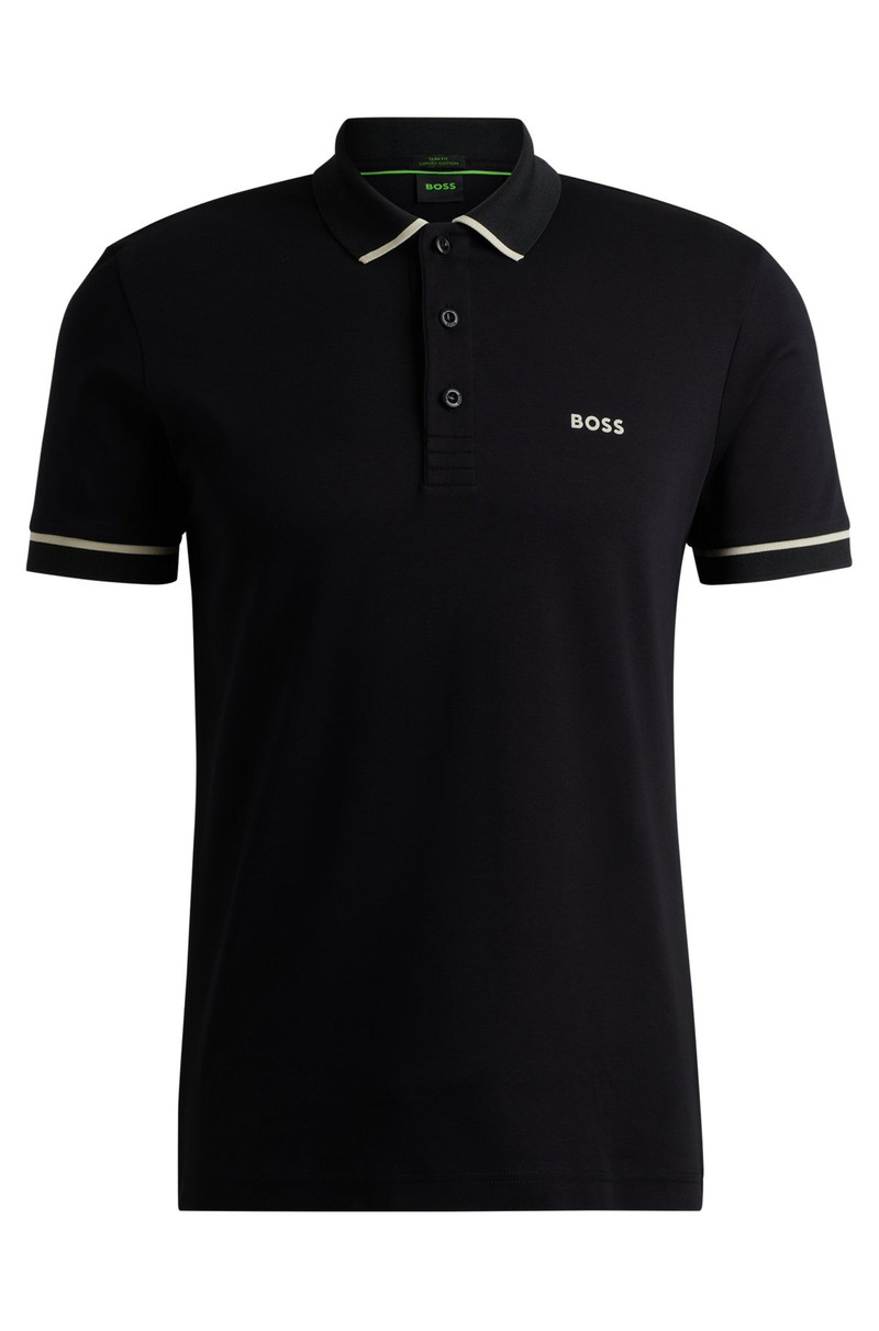 INTERLOCK-COTTON SLIM-FIT POLO SHIRT WITH CONTRAST TRIMS 1