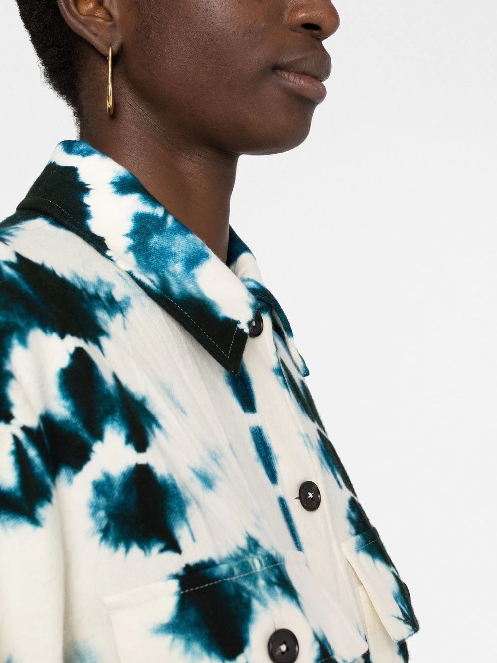abstract print wool-blend shirt - 5