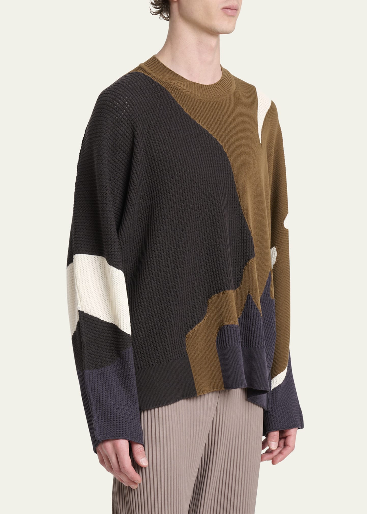 Men's Multi Agate Knit Relaxed Crewneck Sweater - 4