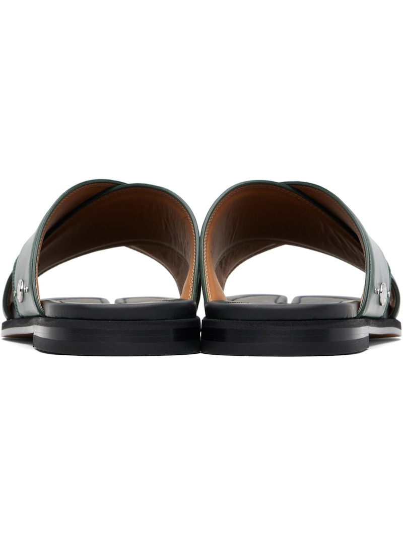 Green Tabi Numbers Crossed Sandals 2