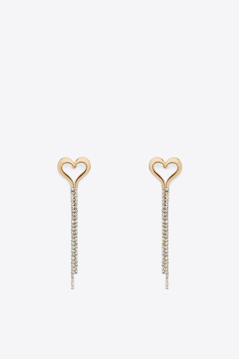 CRYSTAL HEART FRINGE EARRINGS 1