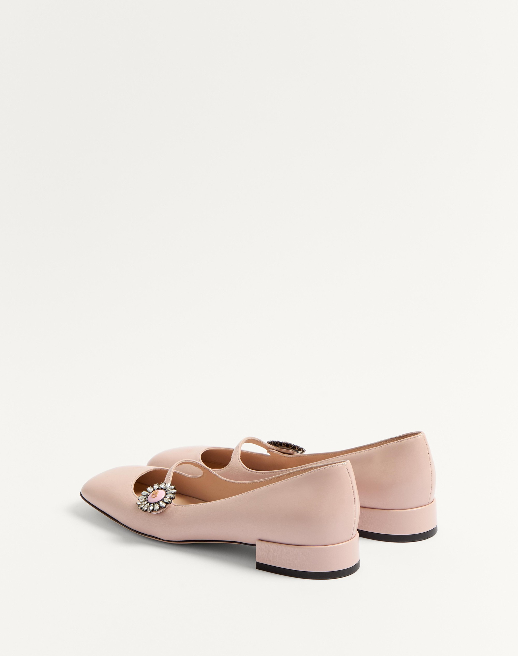 MARY-JANE PRESHOES BALLERINA IN KIDSKIN WITH JEWEL BUTTON 20MM - 5