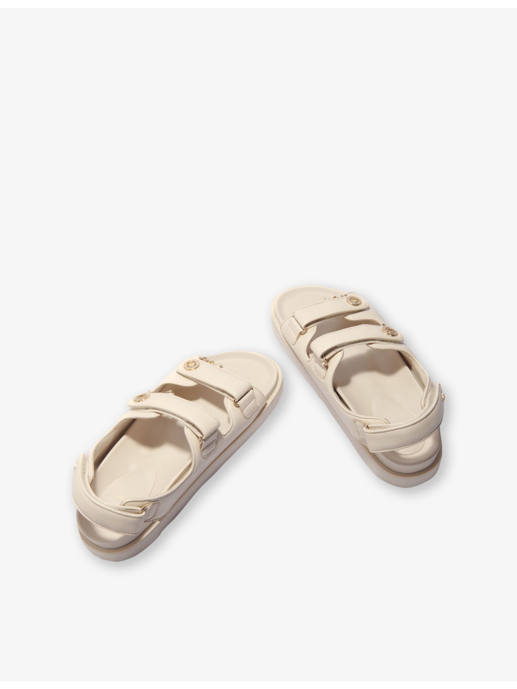 Clover-embellished flat leather sandals - 2
