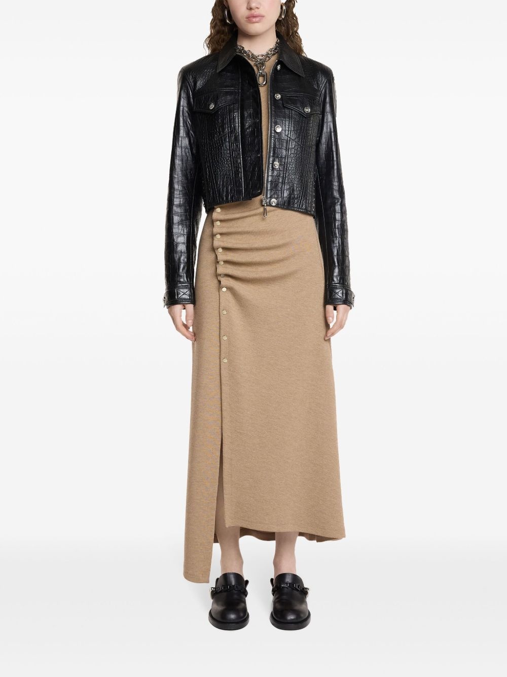asymmetric long-sleeve dress - 2