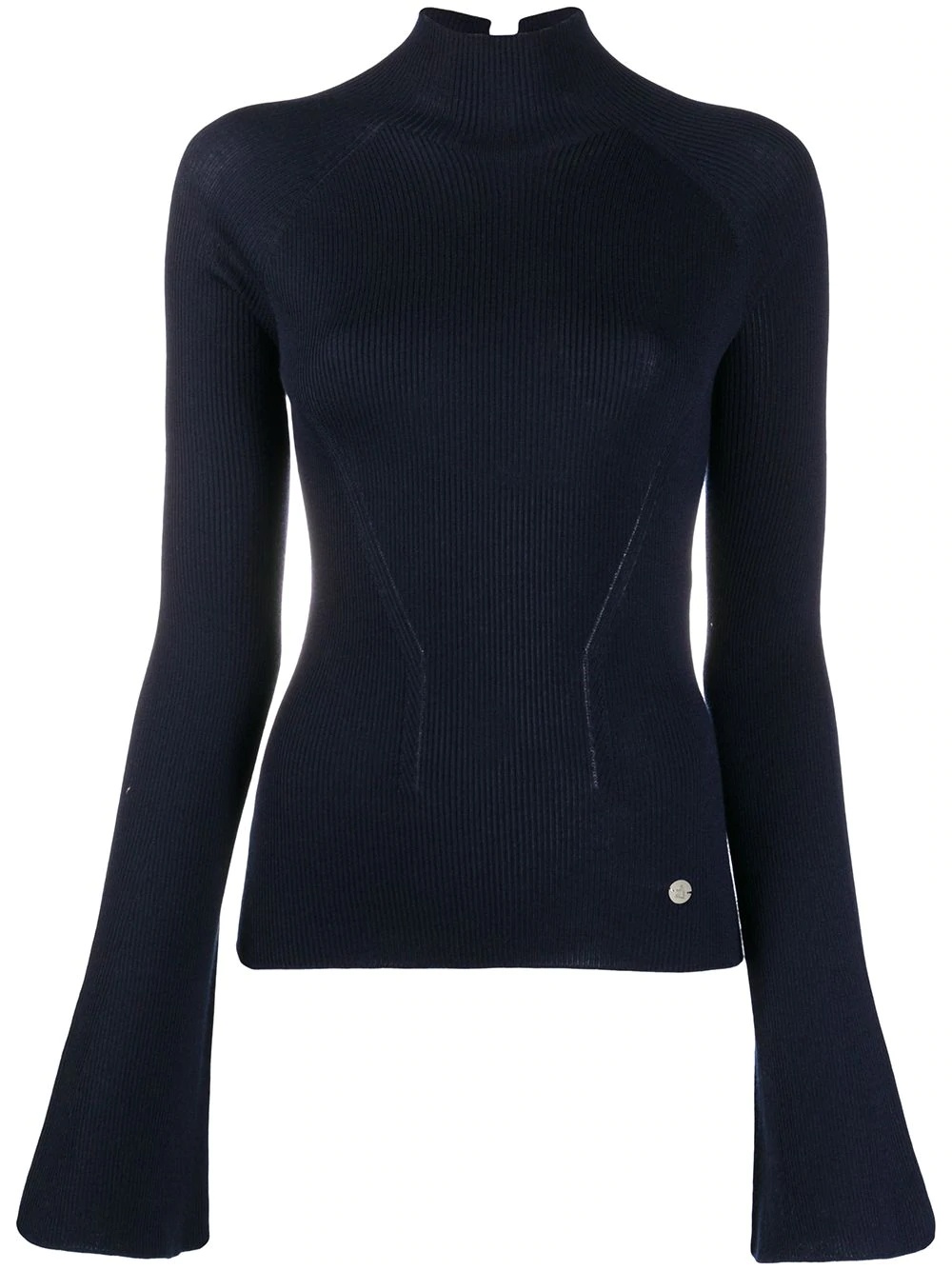 ribbed knit long sleeve jumper - 1