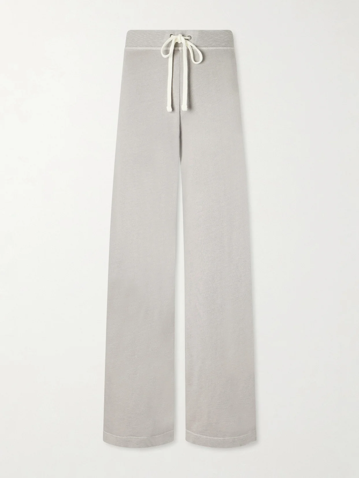 Cotton-terry Wide-leg Track Pants - 1