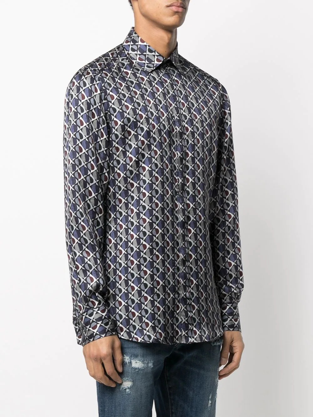 diamond circle pattern shirt - 3