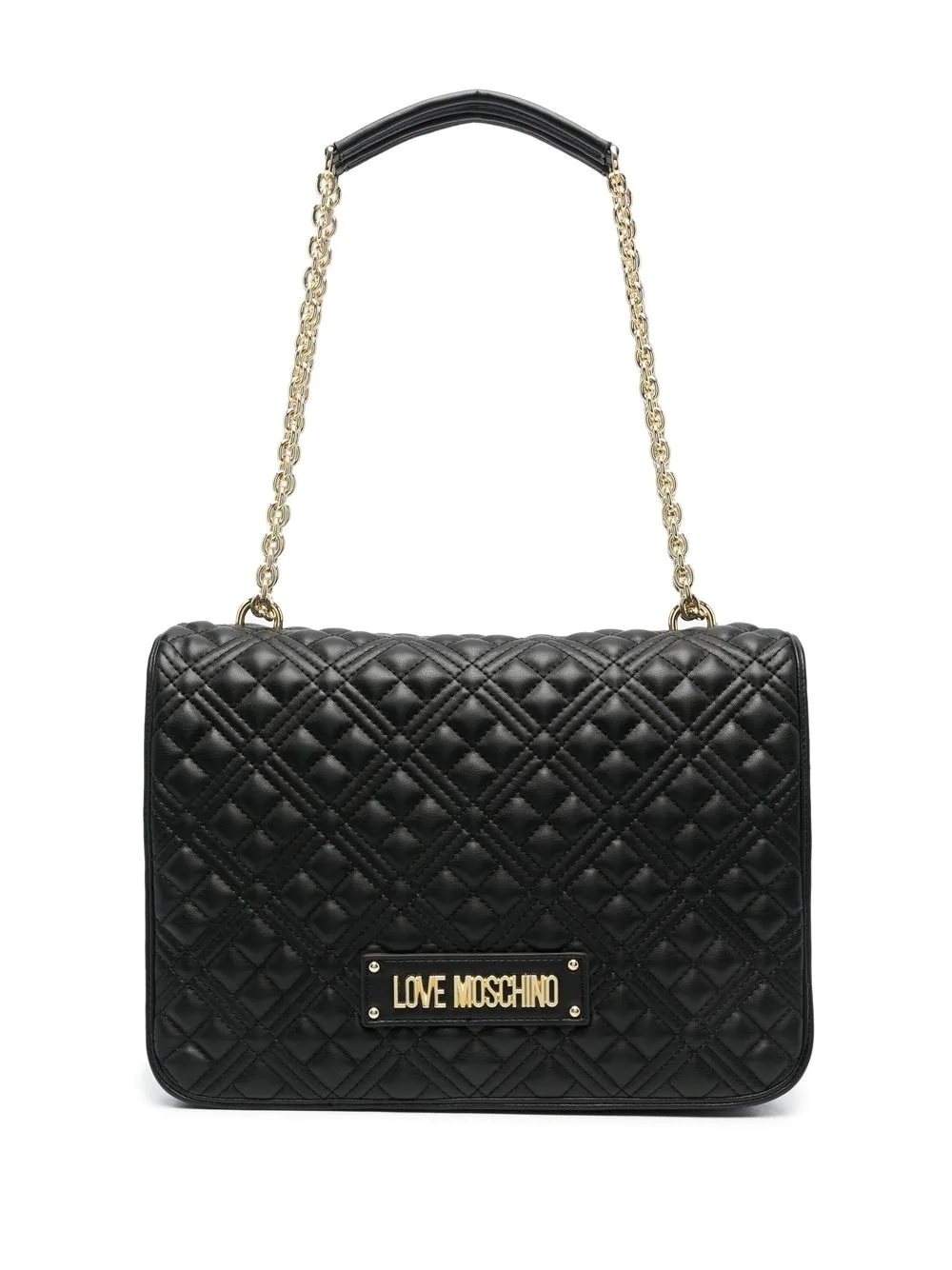 logo-lettering quilted shoulder bag - 1