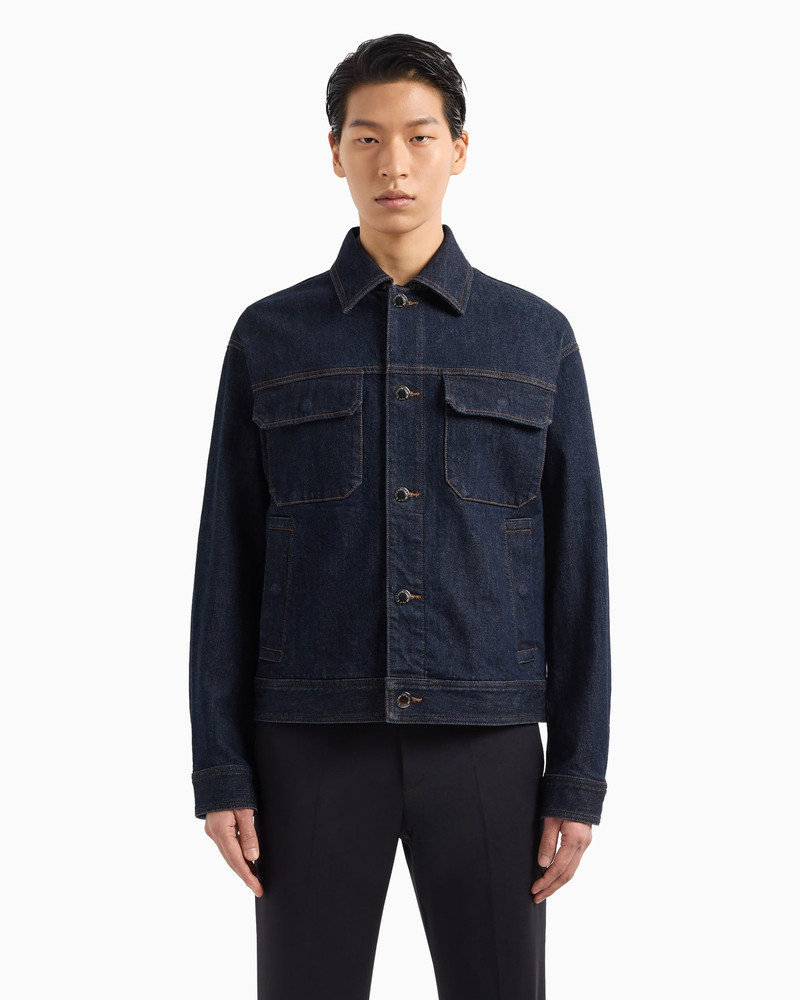 EMPORIO ARMANI Rinse-washed denim jacket outlook