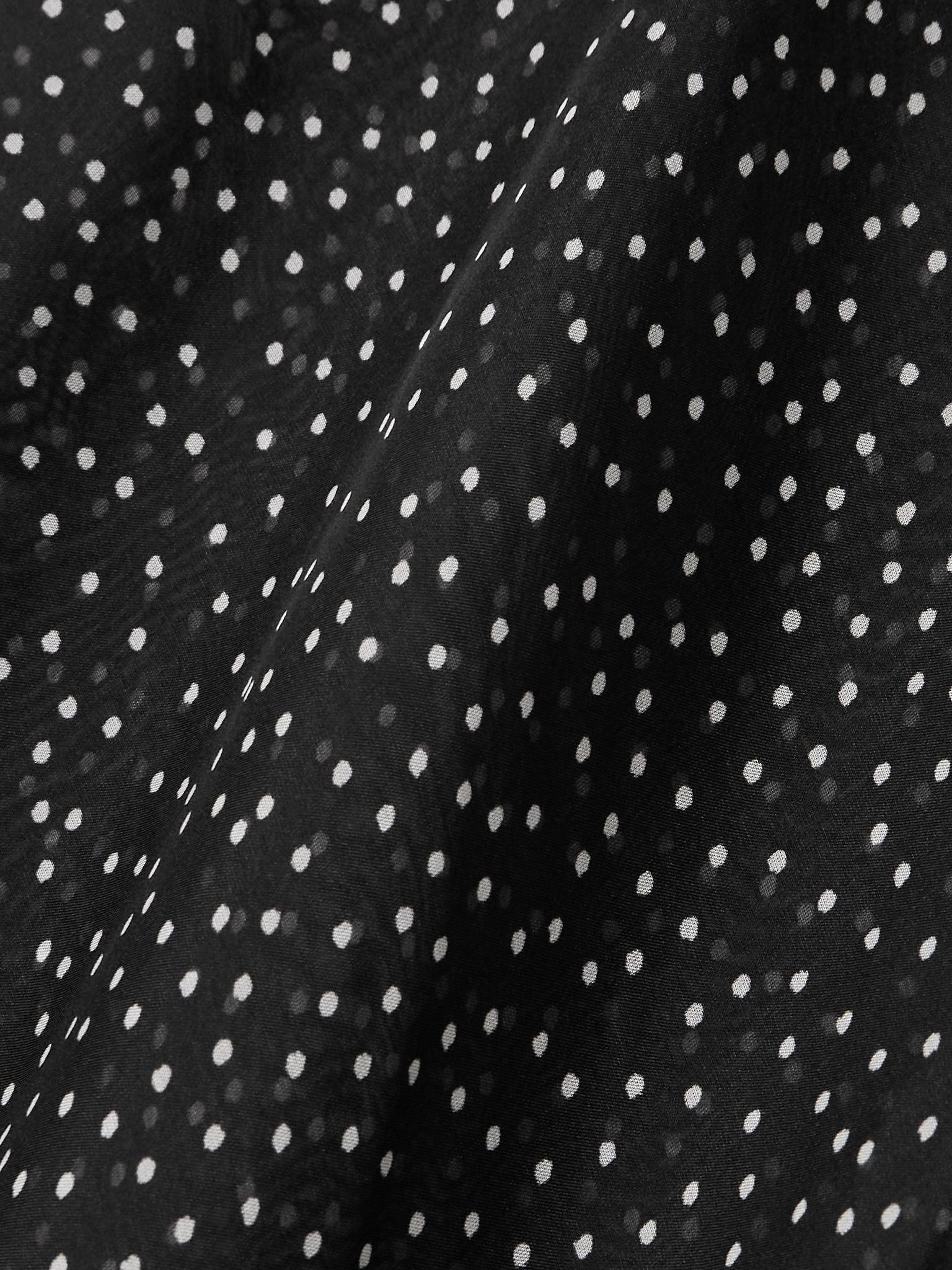 Lisander layered polka-dot silk-chiffon maxi dress Black - 5