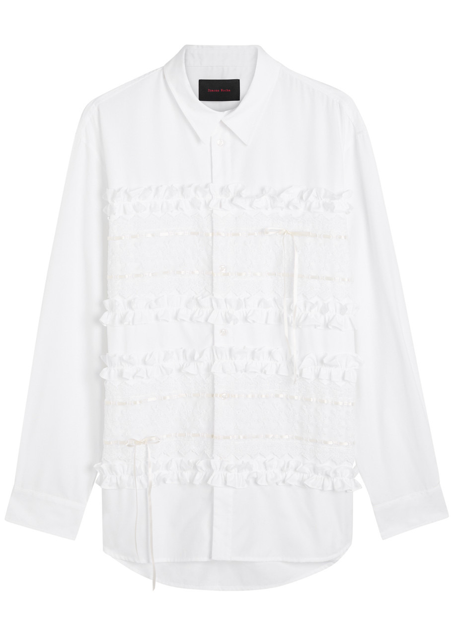 Simone Rocha Ruffled Panelled Cotton Shirt - 1