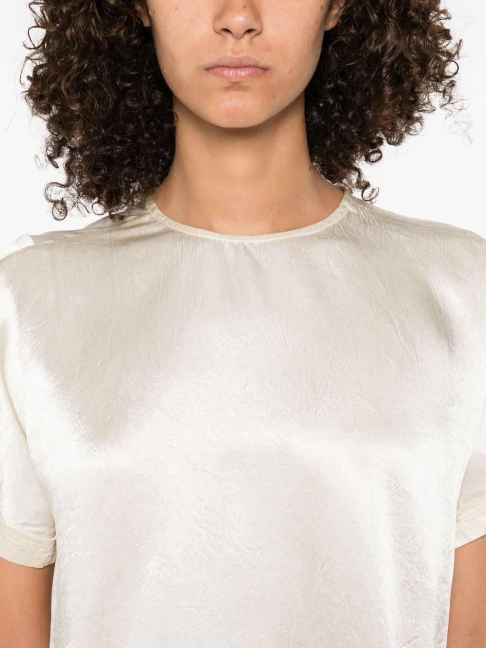 satin short-sleeved blouse - 5